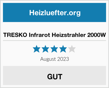  TRESKO Infrarot Heizstrahler 2000W Test